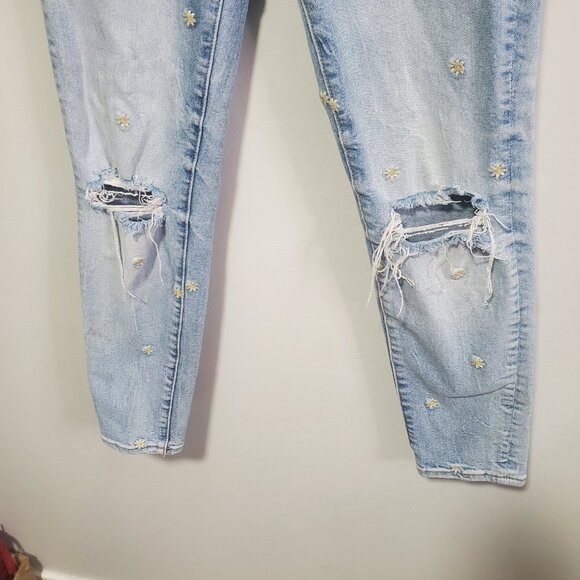 DRIFTWOOD Gizelle Dizzy Daisy Embroidered Jeans 26" Ankle Mid-Rise Women's 24 - Picture 6 of 13